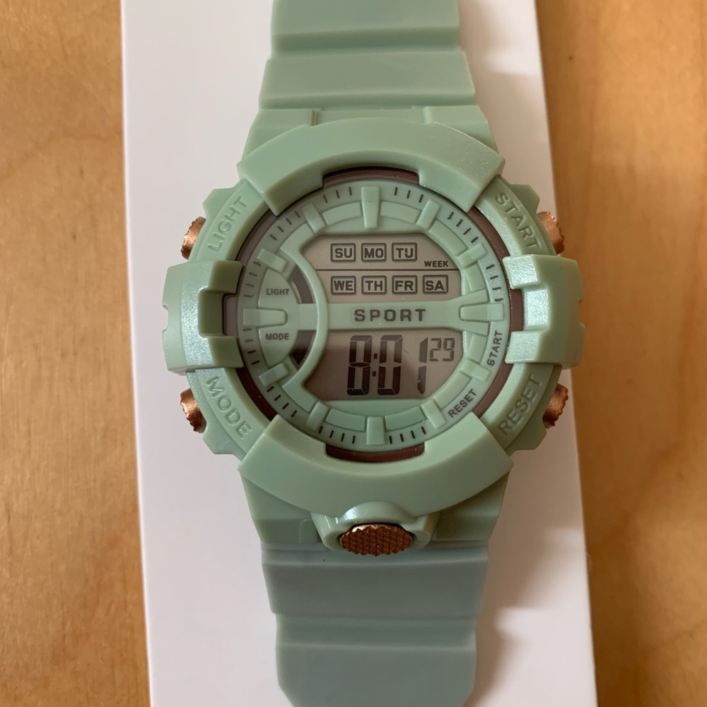 🖤5 for $20- Digital Chronograph Watch With Alarm sage green NWT